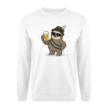 Schützenfest Faultier mit Bier - Unisex Pullover - Weiß - Vorne