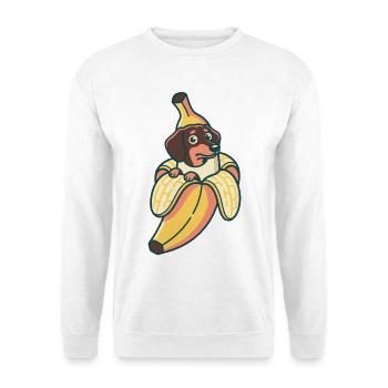 Dackel Banane - Unisex Pullover - Weiß - Vorne