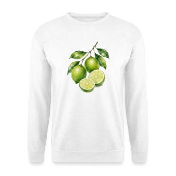 Limetten Aquarell Frische - Unisex Pullover - Weiß - Vorne