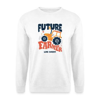 Futur fermier comme papa bébé tracteur - Sweat-shirt Unisexe - blanc - Devant
