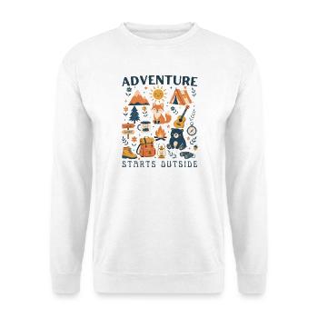 Adventure Starts Outside Borderless Camping Hiking - Unisex Sweatshirt - white - Front