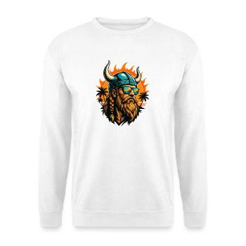 Viking on the beach with sunset - Unisex Sweatshirt - white - Front