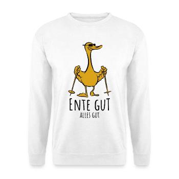 Ente gut alles gut | Stockente Nordic Walking - Unisex Pullover - Weiß - Vorne