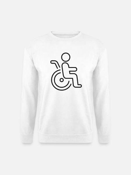 Rollstuhlbarriere-Symbol - Unisex Pullover - Weiß