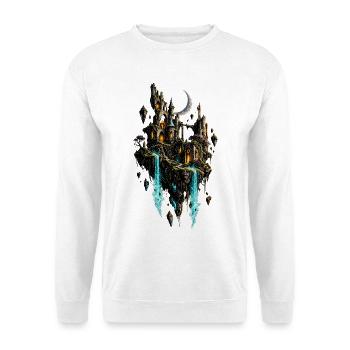 Mondlichtkönigreich mit Wasserfällen - Unisex Pullover - Weiß - Vorne - Alina (178cm) & Michal (187cm)