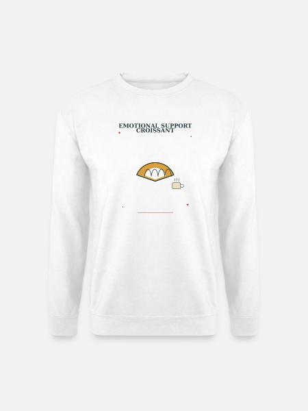 Emotionaler Croissant-Tasche mit Kaffee - Unisex Pullover - Weiß