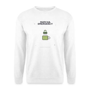Matcha Notfall Sicherheits-Logo - Unisex Pullover - Weiß - Vorne - Alina (178cm) & Michal (187cm)