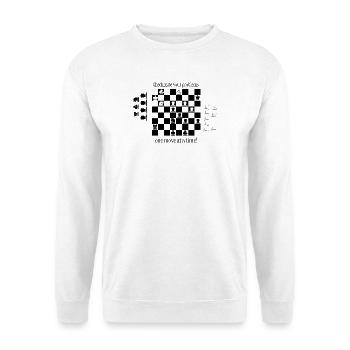 Schach-Design - Unisex Pullover - Weiß - Vorne - Alina (178cm) & Michal (187cm)