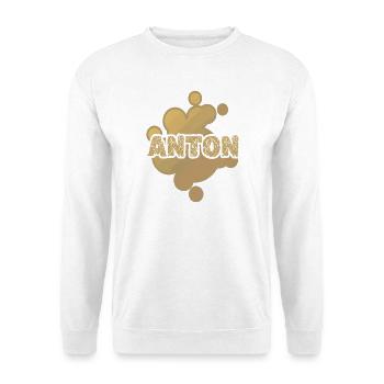 Anton als Babybauch - Unisex Pullover - Weiß - Vorne - Alina (178cm) & Michal (187cm)