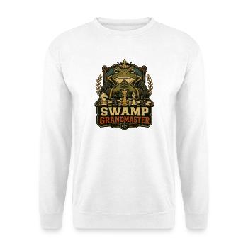  Frosch Schachspieler Schachspiel Schachbrett - Unisex Pullover - Weiß - Vorne - Alina (178cm) & Michal (187cm)