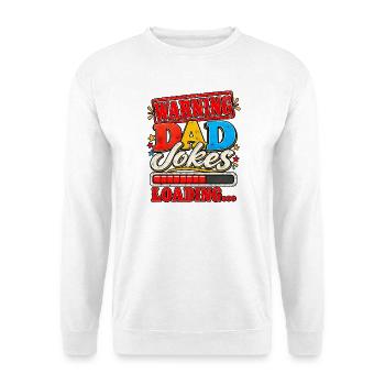 Papa-Witze lädt sich Lustiges Papa-Design - Unisex Pullover - Weiß - Vorne - Alina (178cm) & Michal (187cm)