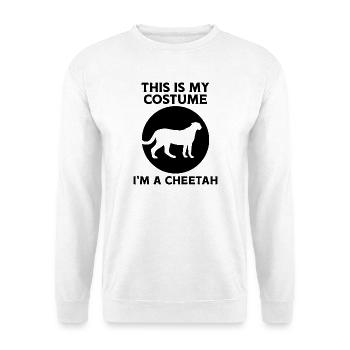 Gepard Kostüm Humor - Unisex Pullover - Weiß - Vorne - Alina (178cm) & Michal (187cm)