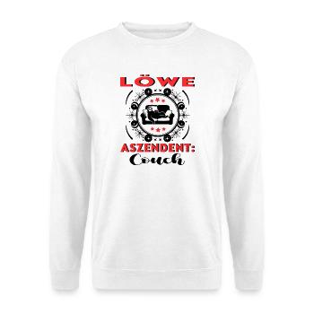 Sternzeichen Löwe Aszendent Couch Geburtstag - Unisex Pullover - Weiß - Vorne - Alina (178cm) & Michal (187cm)