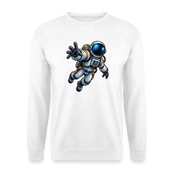 Astronaut Comic - Unisex Pullover - Weiß - Vorne - Alina (178cm) & Michal (187cm)