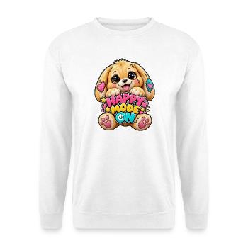 Happy Mode Hundchen Patchwork - Unisex Pullover - Weiß - Vorne - Alina (178cm) & Michal (187cm)