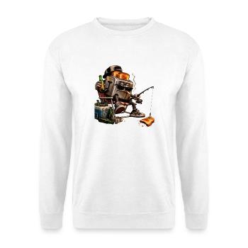 Fischer-Toaster – Toast-Angeln - Unisex Pullover - Weiß - Vorne - Alina (178cm) & Michal (187cm)