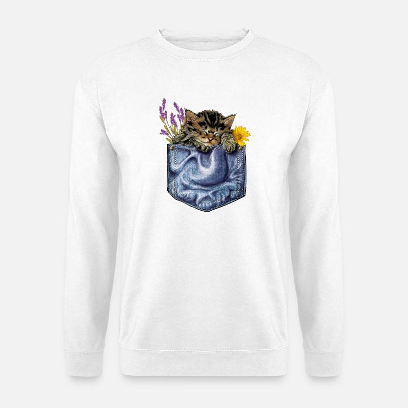Kätzchen Tasche - Unisex Pullover - Weiß