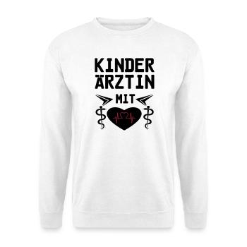 Kinderärztin mit Herz Geschenk - Unisex Pullover - Weiß - Vorne