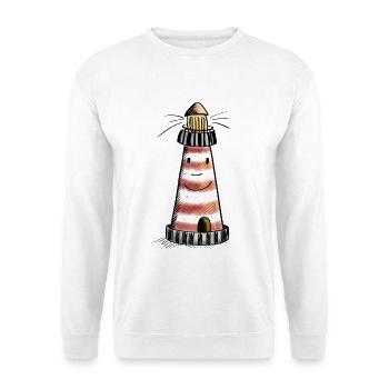 Small Lighthouse - North Sea - Vacation - Comic - Unisex Sweatshirt - white - Front