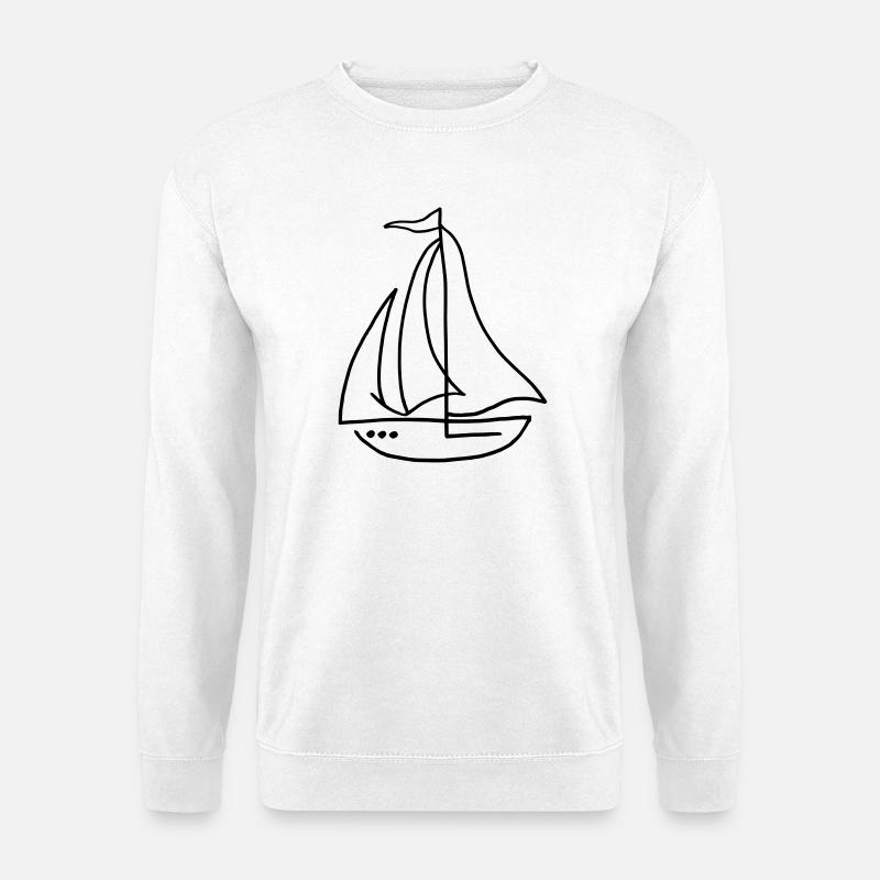 Segelboot Segelschiff - Unisex Pullover - Weiß