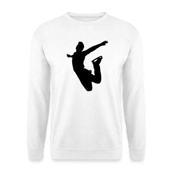 Schattenbild des springenden Eiskunstläufers - Unisex Pullover - Weiß - Vorne
