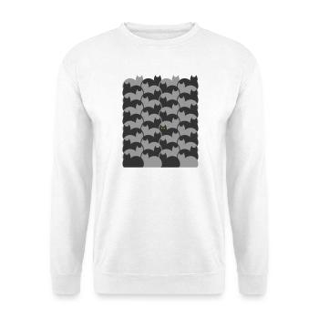 Texture Escher Style Cats - Sweat-shirt Unisexe - blanc - Devant