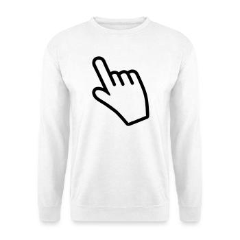 Hand pointing something with the index finger - Unisex Sweatshirt - white - Front