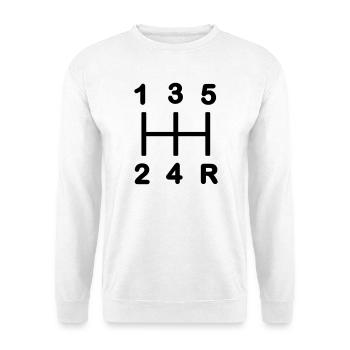 Boîte de vitesses à cinq rapports - Sweat-shirt Unisexe - blanc - Devant