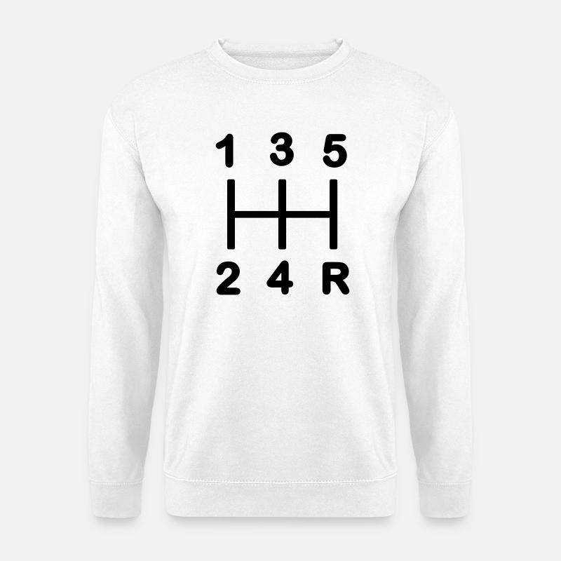 Boîte de vitesses à cinq rapports - Sweat-shirt Unisexe - blanc