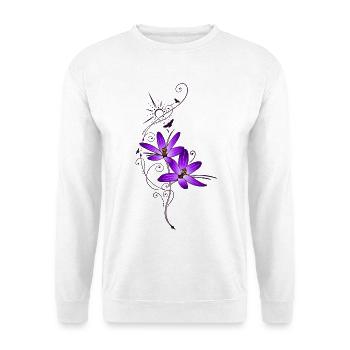 Purple crocus symbols in spring - Unisex Sweatshirt - white - Front