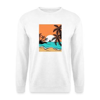 Sérénité tropicale au coucher de soleil - Sweat-shirt Unisexe - blanc - Devant