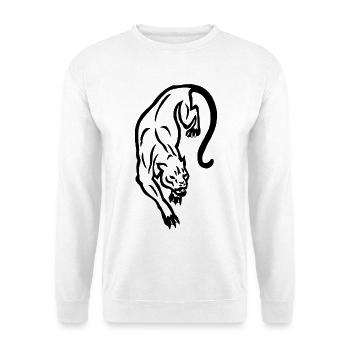 Schwarze Panther-Silhouette - Unisex Pullover - Weiß - Vorne