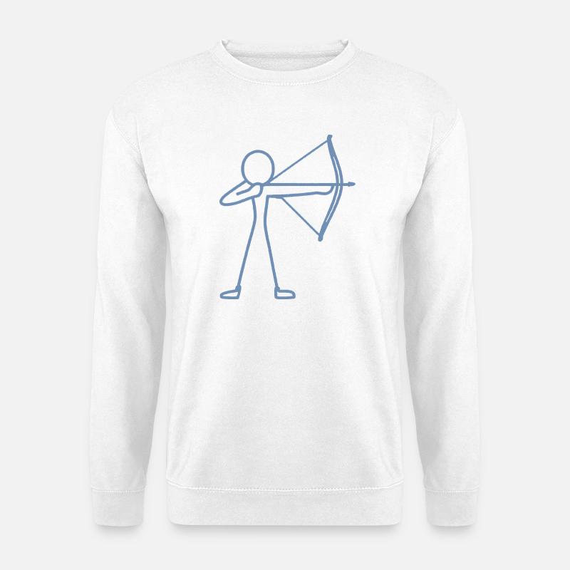 Strichmännchen Bogen Bogenschießen Bogenschütze - Unisex Pullover - Weiß