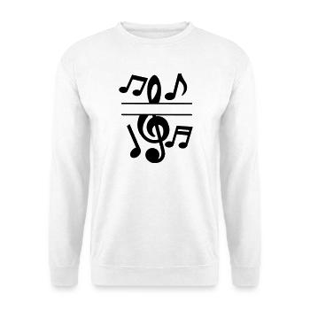 Notes de musique et bannière de texte clé - Sweat-shirt Unisexe - blanc - Devant