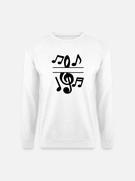 Music notes and key text banner - Unisex Sweatshirt - white