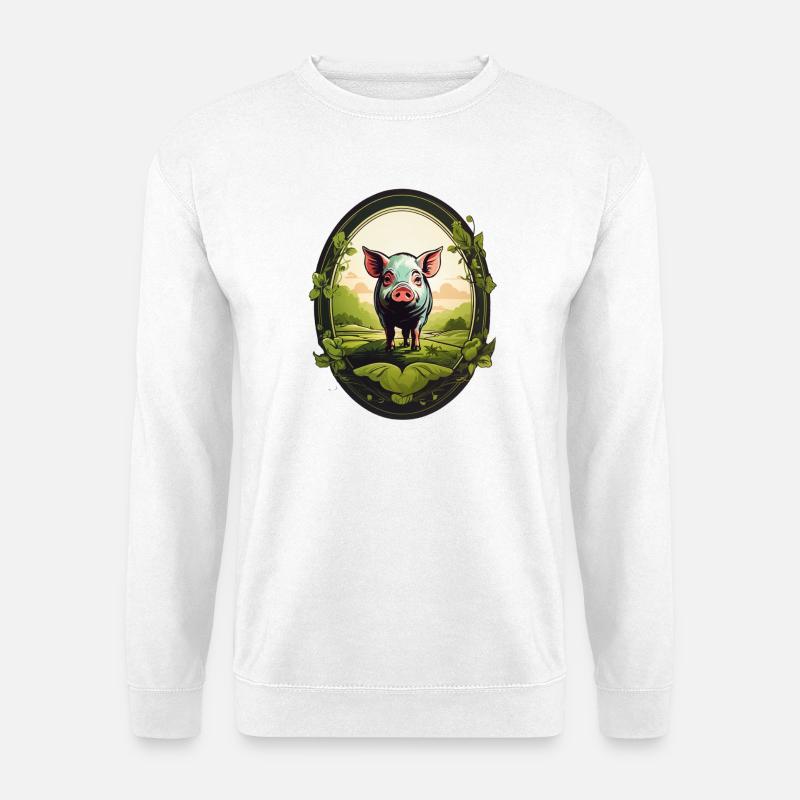 Glücksschwein - Unisex Pullover - Weiß