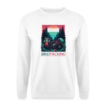 Forêt de vélo au coucher du soleil - Sweat-shirt Unisexe - blanc - Devant