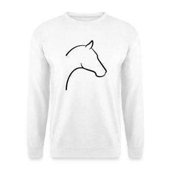 Pferd Kopf Symbol Umriss - Unisex Pullover - Weiß - Vorne