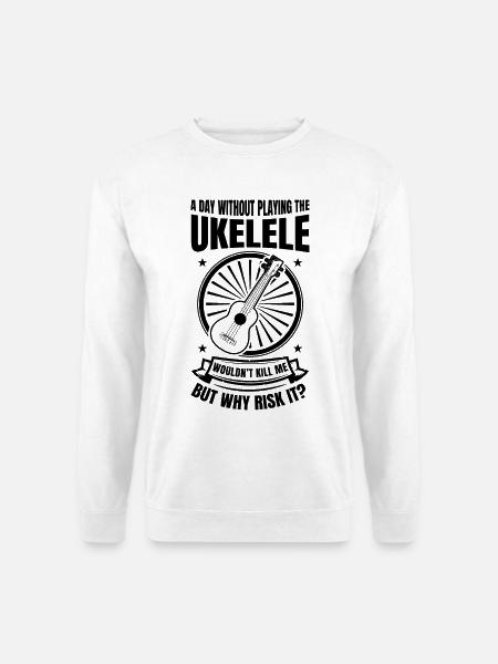 Ukulele Lehrer Scherz - Unisex Pullover - Weiß