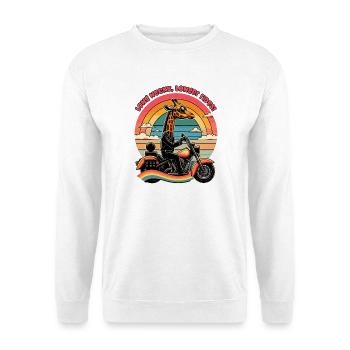 GIRAFFE RIDER: LONG NECKS LONGER RIDES - Unisex Sweatshirt - white - Front