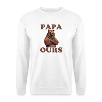 Papa Ours grognon fête des pères - Sweat-shirt Unisexe - blanc - Devant