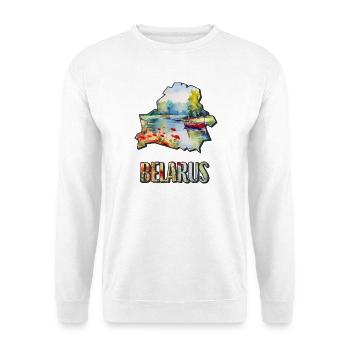 Aquarell Landkarte Belarus - Unisex Pullover - Weiß - Vorne