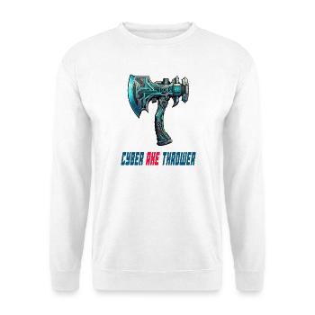 Hache à lancer une cyberhache, design sportif - Sweat-shirt Unisexe - blanc - Devant