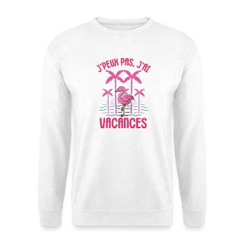 Flamant rose vacances été - Sweat-shirt Unisexe - blanc - Devant