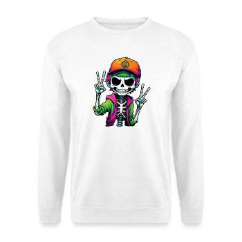 Niedlicher Cartoon Skelett Junge - Unisex Pullover - Weiß - Vorne