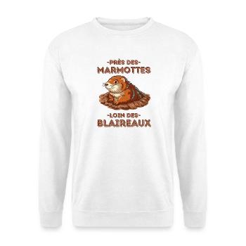 Humour marmotte randonnée - Sweat-shirt Unisexe - blanc - Devant
