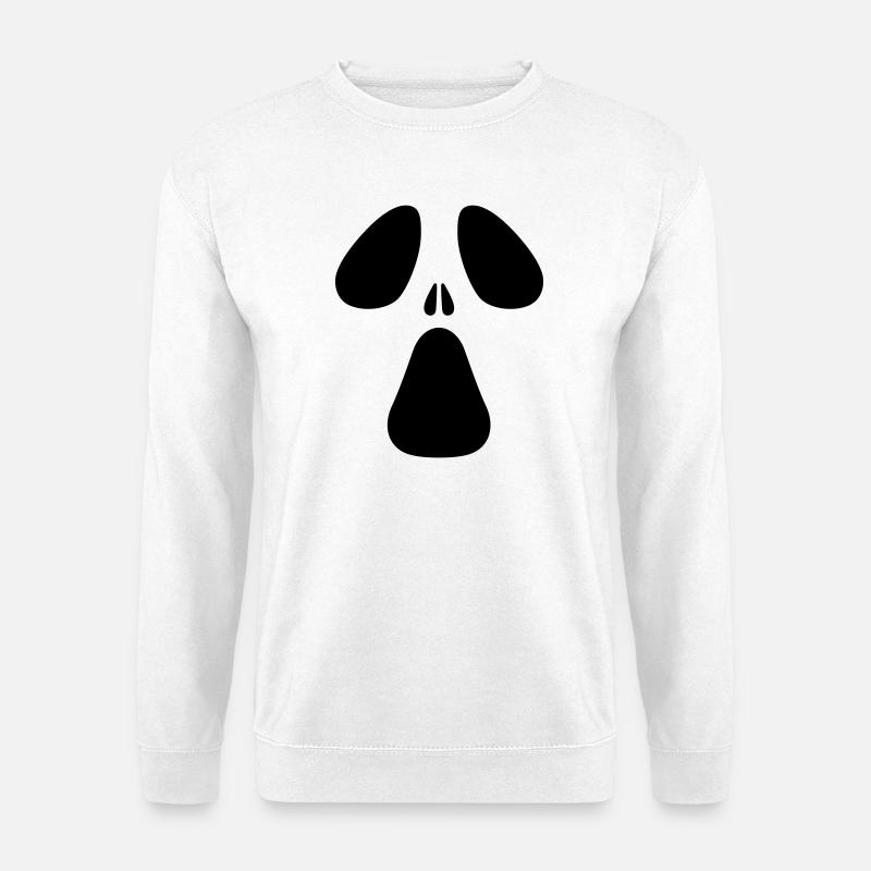 AC Designs Halloween Ghost Face - Unisex Sweatshirt - white