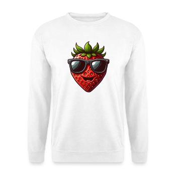 Cool Strawberry Fruit Summer Sunglasses Fun - Unisex Sweatshirt - white - Front