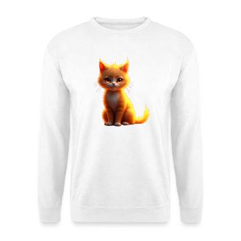 Flammenkatze Fantasie - Unisex Pullover - Weiß - Vorne