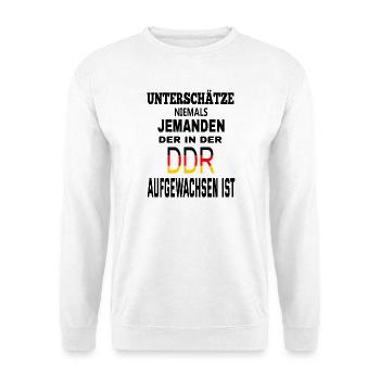 DDR Flag Design auf Kleidung - Unisex Pullover - Weiß - Vorne
